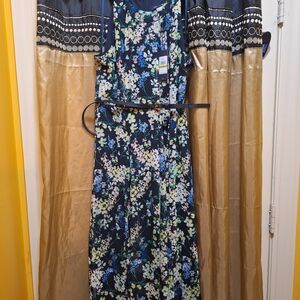 Floral Maxi Dress with Belt